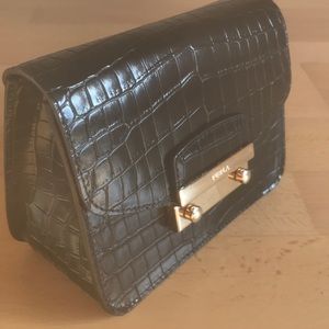 FURLA MINI CROSSBODY ONYX BLACK GOLD-NEW WITH TAGS